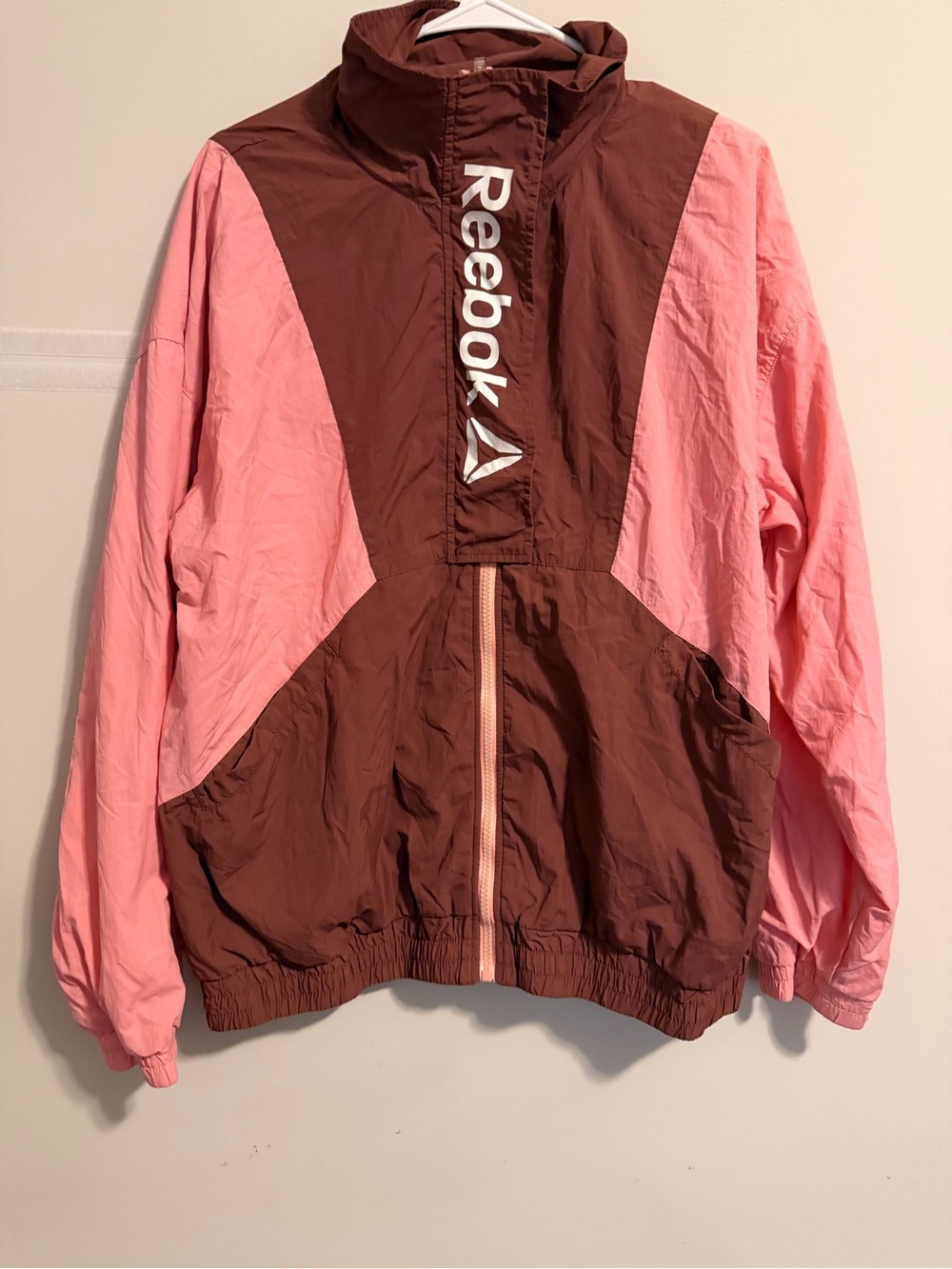 Reebok Pink and Brown Colorblock Jacket
